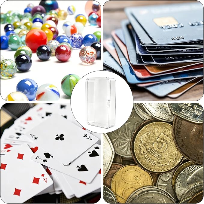 4 Pack Clear Plastic Blank Card Case Snap Button Playing Card Storage Box | Unbreakable compact card holder, suitable for trading cards, business cards and various card collection storage - Image 6