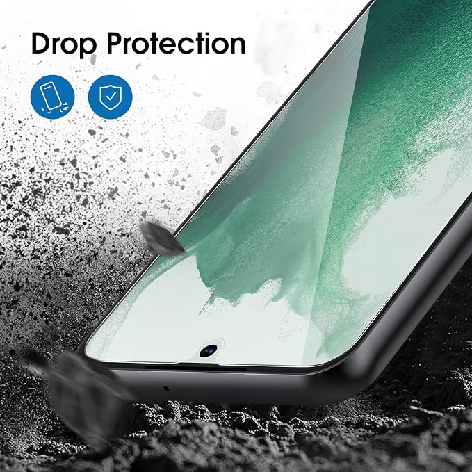 amFilm OneTouch for Samsung Galaxy S22 Screen Protector Tempered Glass | Auto-Alignment, 30s Install, Bubble Free, Scratch & Drop Protection, HD Clear, Camera Lens Protector, 2+2 Pack (S22-6.1'') - Image 6