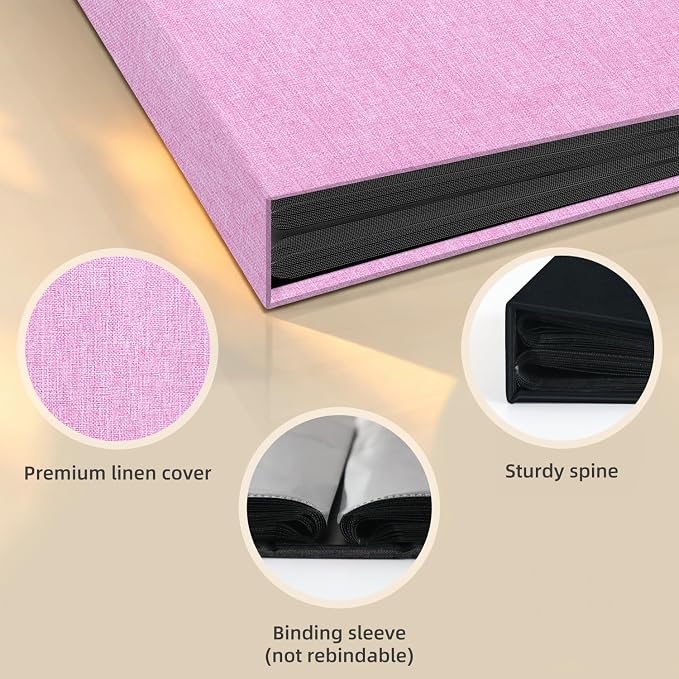 Popotop Photo Album 4x6 200 Pockets for Wedding Gifts,Linen Hardcover Picture Albums for Family Anniversary Baby Vacation Pictures - Image 4