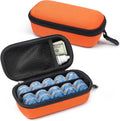WOMACO Daily Contact Lens Case, Hard Shell Portable Contact Lens Travel Box for Disposable Daily Lenses, Left Right Separated Contact Lens Storage Organizer with Mesh Pocket (Orange, for 40 pieces) by WOMACO