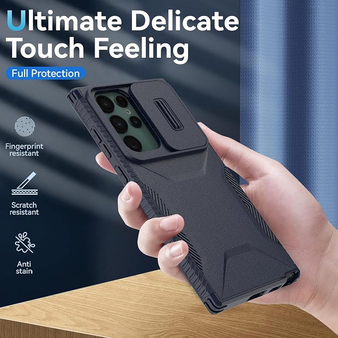 for Galaxy S22 Ultra Case with 1 HD Screen Protector & Slide Camera Cover [Military-Grade] Phone Case Heavy Duty Rugged Shockproof Protective Cover for Samsung Galaxy S22 Ultra(Blue) - Image 7