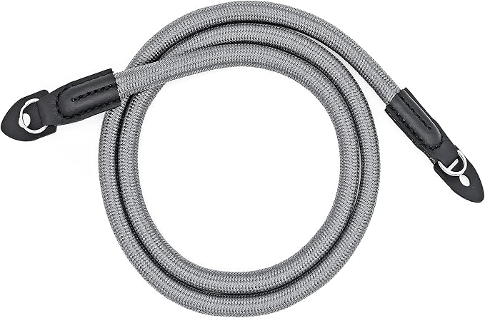 Camera Strap Vintage 100cm Nylon Climbing Rope Camera Neck Shoulder Strap for Micro Single and DSLR Camera (Grey) - Image 2