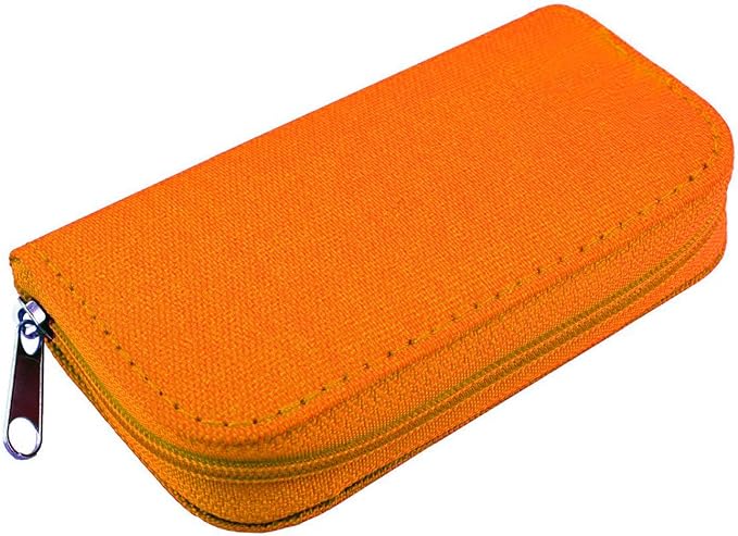 Memory Card Case - Carrying Case Suitable for Micro SD, Mini SD and 4X CF, Card Holder Bag Wallet for Media Storage Organization (Orange) - Image 7