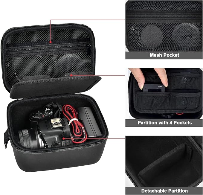 GWCASE Compact Hard Case for Canon R100 R50, RF-S18-45mm & 55-210mm Kit, S | Exclusively for Canon EOS R100 & R50 Mirrorless; Fits Body + RF-S18-45mm or RF-S55-210mm Lens; Not for Video Cameras,Box Only - Image 4