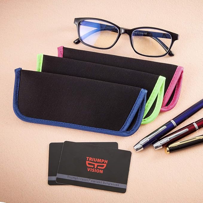 TRIUMPH VISION 3 Pack Reading Glasses Pouch Soft Case Eyeglass Sleeve Slim | Alternative to Bulky Case in bag, Lightweight Lined Padded Protect Optical lens Slip in, Cute Pattern Portable for Daily Use - Image 7