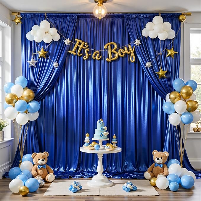 20x10FT Royal Blue Sequin Backdrop Curtain for Party - 4 Panels 5x10FT Wrinkle-Free Shimmer Drapes for Birthday, Wedding, Christmas, Decorations & Photography - Image 4