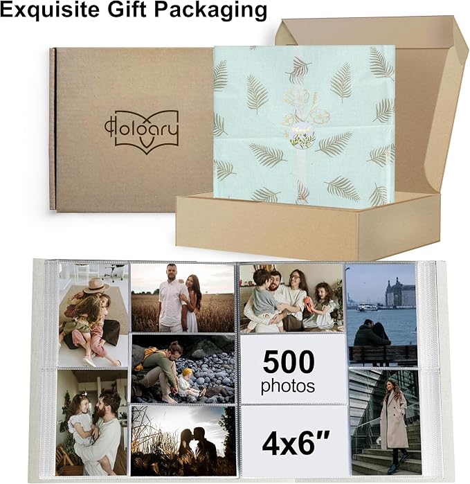 Holoary Photo Album 4x6 500 Photos 5 Pictures Per Page, 500 Pockets 4”x6” Picture Album, Linen Fabric Cover Big Picture Book for Photos, 4x6 Photo Albums for Family Weddings Travel Memories(Green) - Image 9