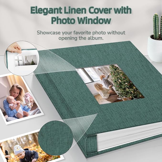 popotop Photo Album 4x6-600 Photos Photo Books with 600 Horizontal and Vertical Pockets,Linen Cover Albums for Family Wedding Anniversary Baby Vacation Pictures - Image 2