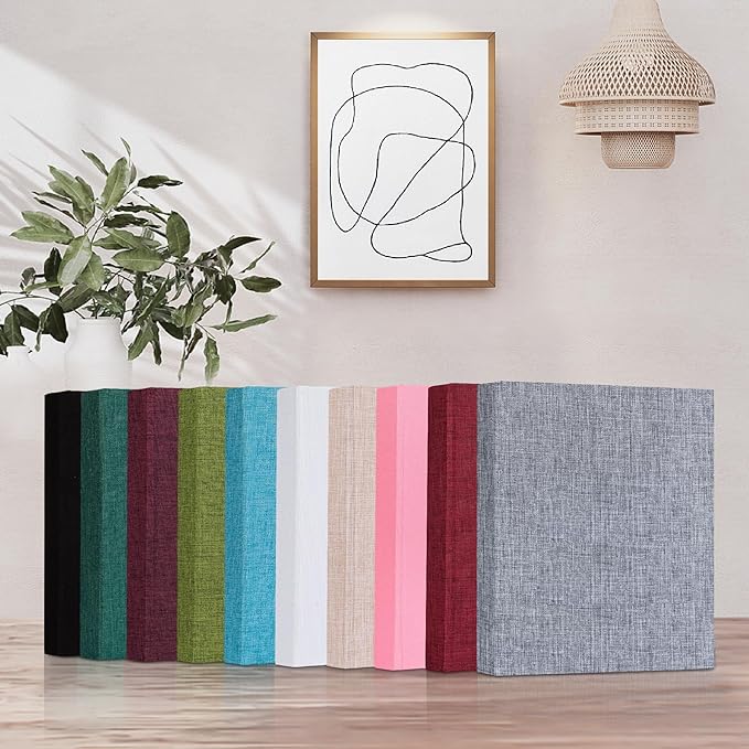 Mublalbum 2 Pack Small 5x7 Photo Album, 52 Pockets, Linen Cover,Black | Linen Cover, Portable Mini Picture Book, Holds 52 Vertical Pockets for Artwork Postcards, Picture Storage - Image 6