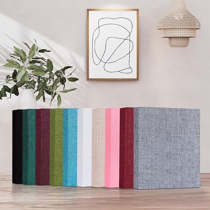 Mublalbum 2 Pack Small 5x7 Photo Album, 52 Pockets, Linen Cover,Blue | Linen Cover, Portable Mini Picture Book, Holds 52 Vertical Pockets for Artwork Postcards, Picture Storage - Image 6