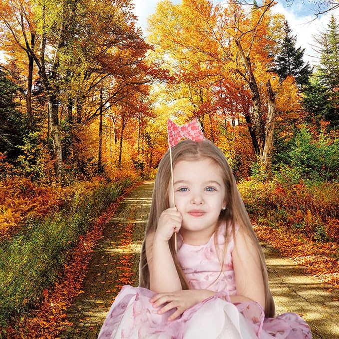 Fall Photography Backdrop Autumn Backdrop Fallen Leaves Real Natural Landscape Photography Background for Party Decoration Banner Baby Shower Studio Props 11631 (10x10FT) - Image 4