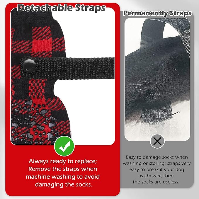 EXPAWLORER Anti-Slip Dog Socks-Double Sides Grips Traction Control on Hardwood Floor,Dog Shoes for Hot/Cold Pavement,Best Paw Protector,Prevents Licking,for Puppy Small Medium Large Senior Dogs - Image 4