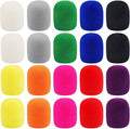 Microphone Covers Foam,20 Pack Thick Handheld Stage Microphone Windscreen Microphone Cover Foam Karaoke DJ Microphone Covers Disposable(10 Color) by Augshy