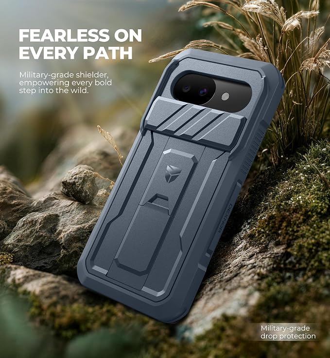 Dexnor for Google Pixel 10a Case with Slide Camera Cover & 2 Front Frames & Built-in Screen Protector & Kickstand, Full-Body Shockproof Protective Cover Heavy-Duty Rugged Bumper Cases,Navy Blue(2026) - Image 6