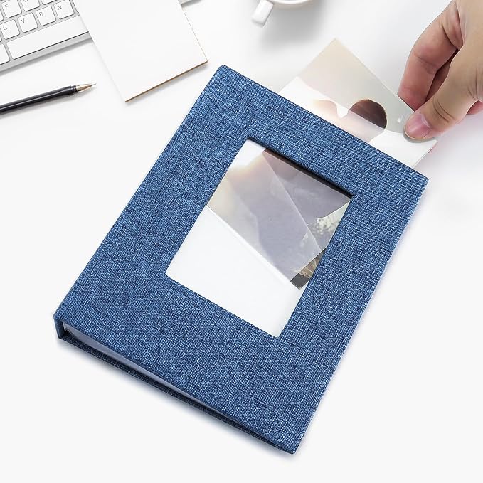Vienrose 4x6 Small Photo Album, 2 Pack, 100 Photos, Blue | Linen Cover, Mini Photo Album, Baby Memory Book, Wedding Family Travel - Image 3