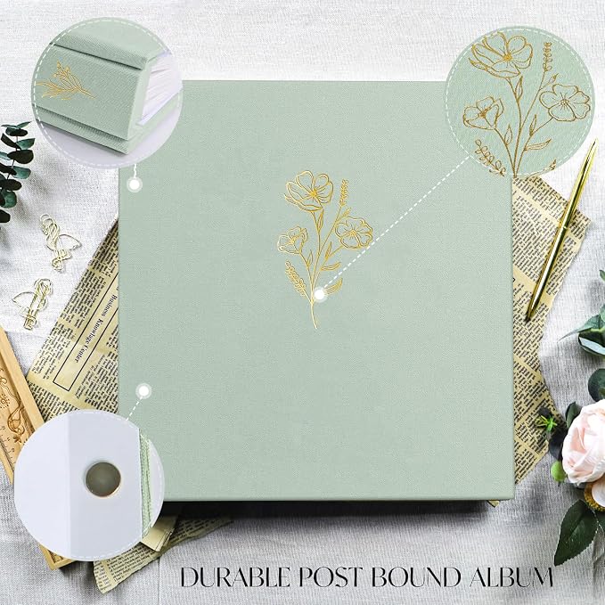 Holoary Photo Album 4x6 600 Photos 5 Pictures Per Page, 600 Pockets 4”x6” Picture Album, Linen Fabric Cover Big Picture Book for Photos, 4x6 Photo Albums for Family Weddings Travel Memories(Sage) - Image 3