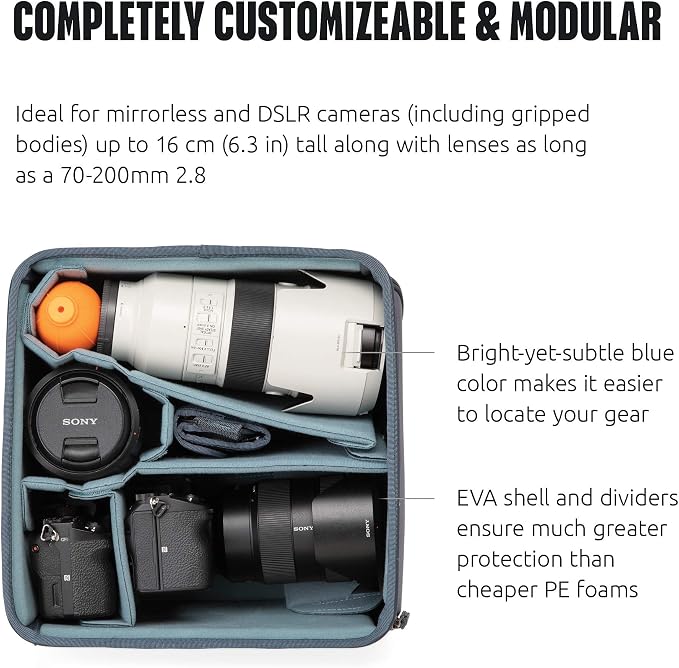 Shimoda Core Unit Medium DSLR V2 Modular Camera Insert, Deep EVA Divider System for Gripped Mirrorless/DSLR Bodies up to 6.7 in. (17cm) Tall, Side-Access Compatible Outdoor Adventure Pack Storage - Image 3