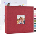 Mublalbum 10x10 Inch 3 Ring DIY Scrapbook Photo Album 80 Pages, Red | 3 Ring Binder Scrapbook, Linen Cover, 40 Plastic Sleeves 80 Pages, Memory Book for Wedding, Baby, Family, DIY Projects by Mublalbum