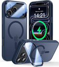 VOFATA [Upgraded Full Camera Protection] for iPhone 17 Pro Max Case with Camera Cover Stand [Fit for MagSafe][10FT Mil-Grade Protection] Translucent Magnetic iPhone 17 Pro Max Phone Case, Blue by VOFATA