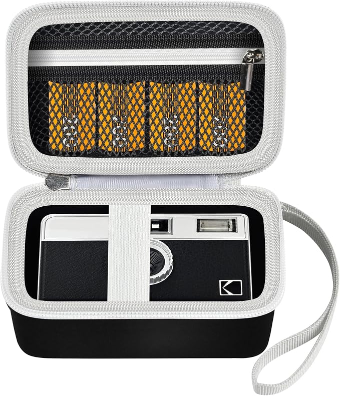 Digital Camera Case Compatible with KODAK EKTAR H35 H35N Half Frame Film Camera, Storage Holder Organizer for Kodak Ultra F9 M35 M38 Paper Shoot kamera, 35mm Film Rolls (Box Only) - Black | Camera and 35mm Film Rolls Storage, Mesh Pocket for Small Acce... by Grapsa