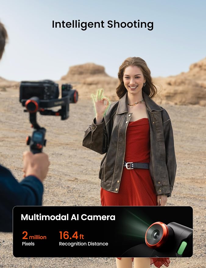 Hohem iSteady MT3 Pro Kit 3-Axis Gimbal Stabilizer for Camera, AI Tracker with Fill Light, for Mirrorless/Pocket/Action Camera/Smartphone, Detachable Touchscreen Control, for Canon/Nikon/Sony/Fujifilm - Image 3