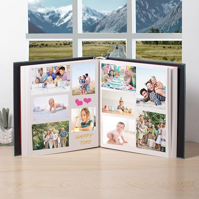 Super Large Photo Album Self Adhesive Scrapbook Album for 8×10 10×12 and Bigger Pictures DIY Magnetic Linen Cover Album 80 Sheets/160 Pages for Birthday Women Mom Wedding Baby Family Gifts - Image 4