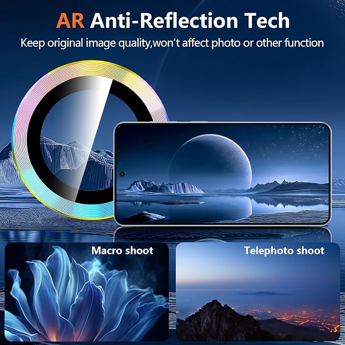 for Samsung Galaxy S26 Camera Lens Protector, Individual Metal Ring Tempered Glass Lens Cover, [Strong Adsorption] Scratch Resistant Ultra-Thin HD Clear Lens Cover, 1 Set-Colorful - Image 5
