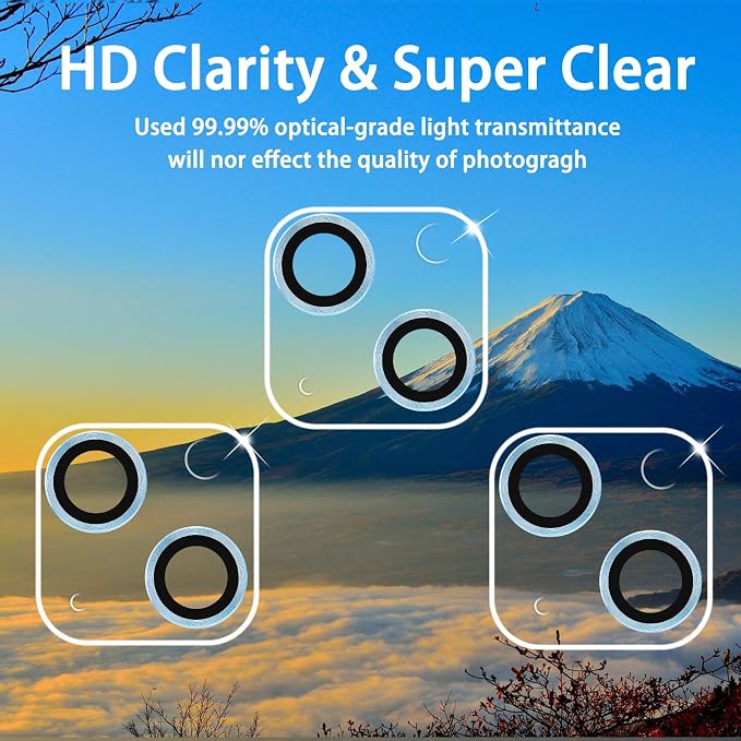 Dengduoduo 3 Pack Tempered Glass Camera Lens Protector for iPhone 15 6.1" & for iPhone 15 Plus 6.7", Ultra HD, 9H Hardness, Anti-Scratch, Case Friendly, Easy to Install [No Affect on Night Shots] - Image 3