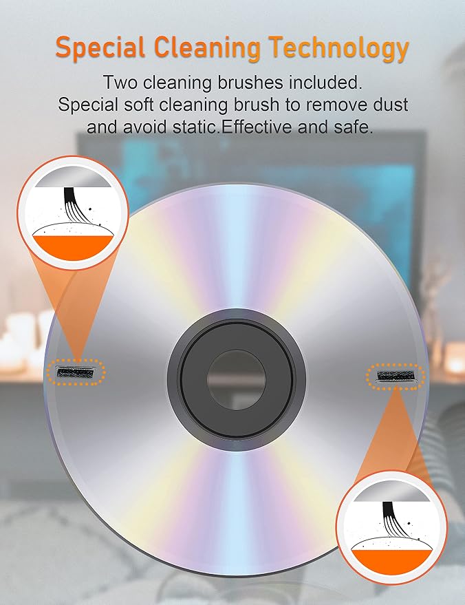 Arsvita CD Laser Lens Cleaner Disc Cleaning Set for CD/VCD/DVD Player | with Soft Microfiber Cloth, Safe and Effective - Image 2