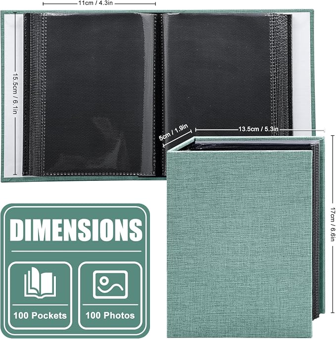 Photo Album 4x6 100 Pockets for Wedding Gifts,Linen Hardcover Picture Albums for Family Anniversary Baby Vacation Pictures - Image 3
