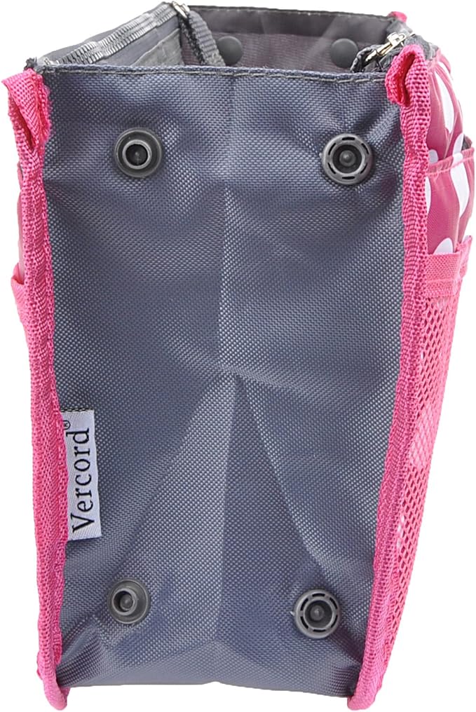 Vercord Purse Organizer Insert for Handbags Bag Organizers Inside Tote Pocketbook Women Nurse Nylon 13 Pockets Rose Dot Medium - Image 4