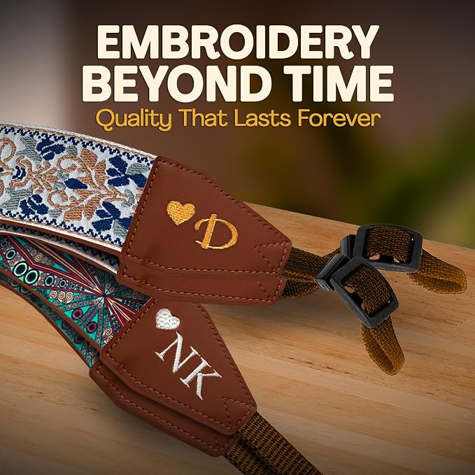 Art Tribute Custom Camera Strap Retro Gold - Add Your Text and We Make It Especially For You Get Your Own Personalized Gift Camera Strap, No Shipping Cost! - Image 4