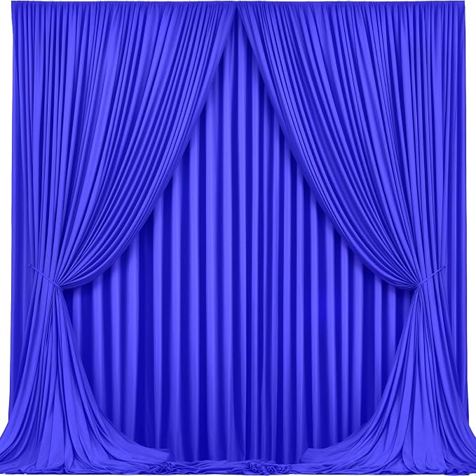 Royal Blue Backdrop Curtain 4 Panels-Wrinkle-Free Royal Blue Curtains Polyester Photography Drapes for Baby Shower Birthday Party Photo Background Backdrop Stand- 16 X10FT - Image 2