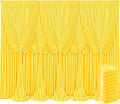 10 Panels Yellow Backdrop Curtains for Wedding Party Wrinkle Free Backdrops Curtain Drapes Fabric Decorations Photo Back Drop Cloth for Baby Shower Photography Stage Reception 50ft(W) x 12ft(H) by Tao-GePartyDecorations