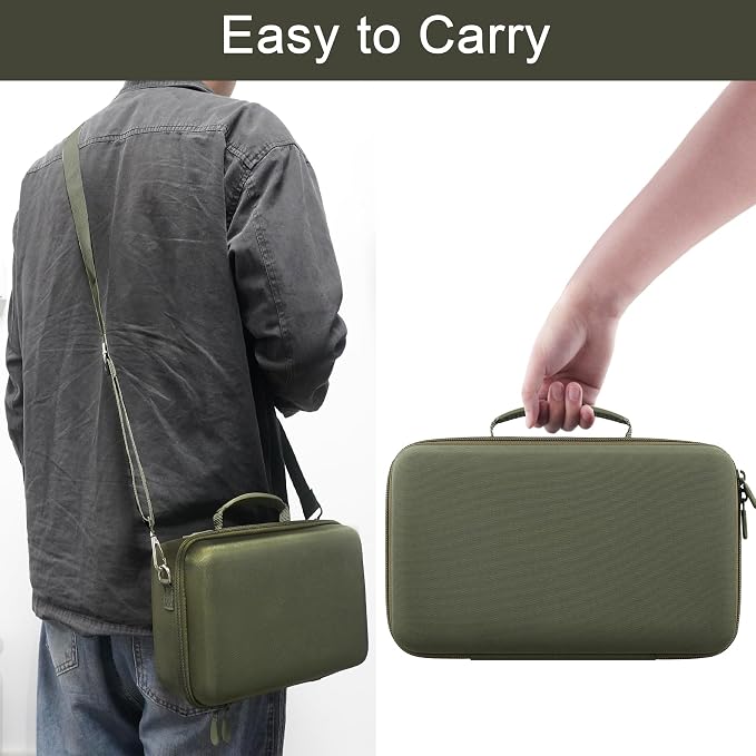 Hard Case for Canon EOS Rebel T7/T100/R50/R100 DSLR Camera with Lens | Fits for Canon T7/T100/R50/R100/R5/R6 V//R6 Mark II DSLR Camera and Lens, With Shoulder Strap, Protective Case, Army Green - Image 8