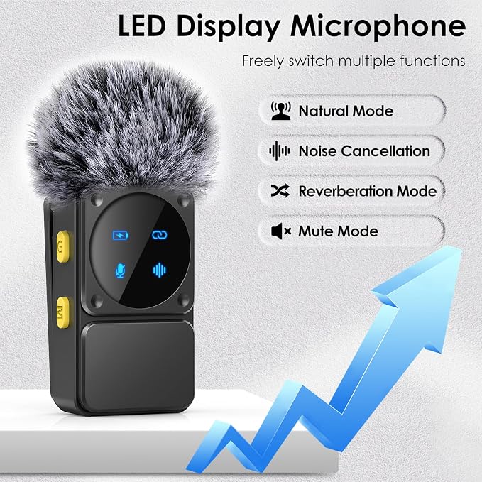 Mini Wireless Lavalier Microphone for iPhone iPad Android with Lightning/USB-C Plug, 80H Work Time Noise Reduction Lapel Mic for Recording, Clip Omni Lav Mic for Video Recording, Tiktok, Youtube, Vlog - Image 3