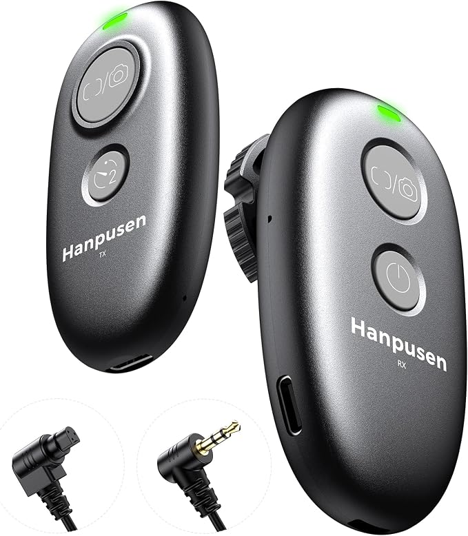 for Canon Rechargeable Remote Shutter Release - Wireless Remote Control | for Canon R6 Mark II/T7/T6/T5/T7i/R8/R100/R5/R10/R6/R7/R50 V/5D Mark IV/R/RP/90D/80D/70D/T8i/SL3, No Disposable Batteries by HANPUSEN