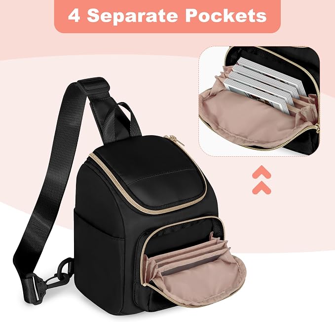 Camera Sling Bag Compatible with Polaroid Now, Flip, Now+, Go Gen2 | Crossbody Camera Case with Adjustable Strap, Multiple Pockets for Instant Film Camera Bag, Protective Carrying Bag - Image 3
