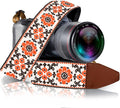 Art Tribute Camera Strap - Shoulder, Crossbody & Neck Camera Strap for Photographers, Fits All Cameras, Canon Nikon Sony Fujifilm, Padded Strap W/Quick Release, Embroidered Cotton & Leather Ends by ArtTribute