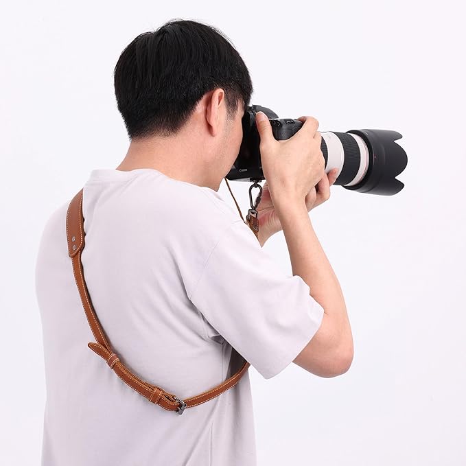 Padwa Lifestyle Tan Single Camera Harness Strap for One Camera - Professional Single Full Grain Leather Camera Harness,Quick Release Gear DSLR Camera Straps for Photographers - Image 5