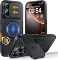 TOCOL for iPhone 16 Pro Case with Slide Camera Cover, Kickstand and Camera Control Button, Fit for MagSafe, Rugged Solid Phone Case, Non-Slip, Drop Protection, Space Black by TOCOL
