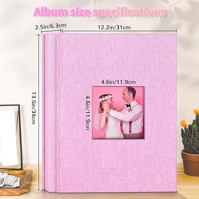Artfeel Photo Album 4x6 with 600 Pockets,Slip-in Picture Albums,Linen Cover Memory Book with Front Window,White Page Vertical Photo Book for Wedding,Family,Anniversare,Baby,Vacation - Image 3