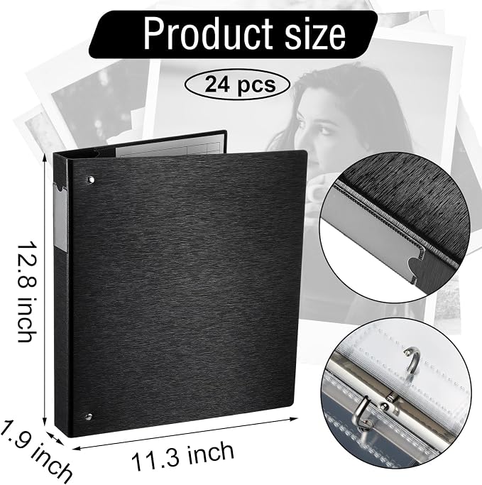Protective Photo Slide Storage Box Set - 50 Pages Acid Free Protector 3 Ring Pocket Binder With Plastic Sleeves - Holds 20 35mm Slides Each Page - Presentation Book for Organizing - Image 2
