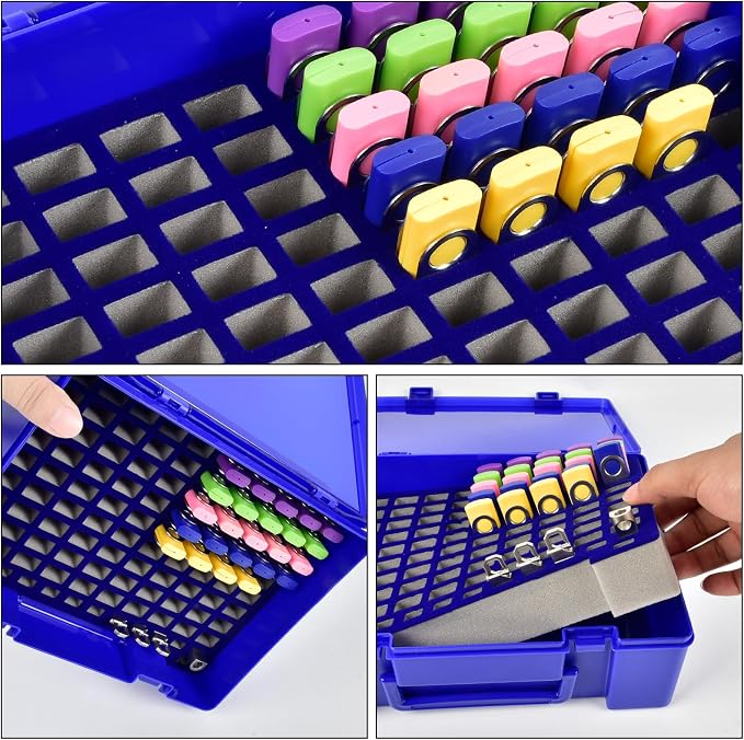 FULLCASE USB Flash Drive Case for SanDisk,for Samsung,for PNY,104-Slot | Hard Plastic Thumb Drive Organizer,for Lexar,for JOIOT,for SamData,for SIMMAX,Dual-size Removable Foam,Case Only Blue - Image 4