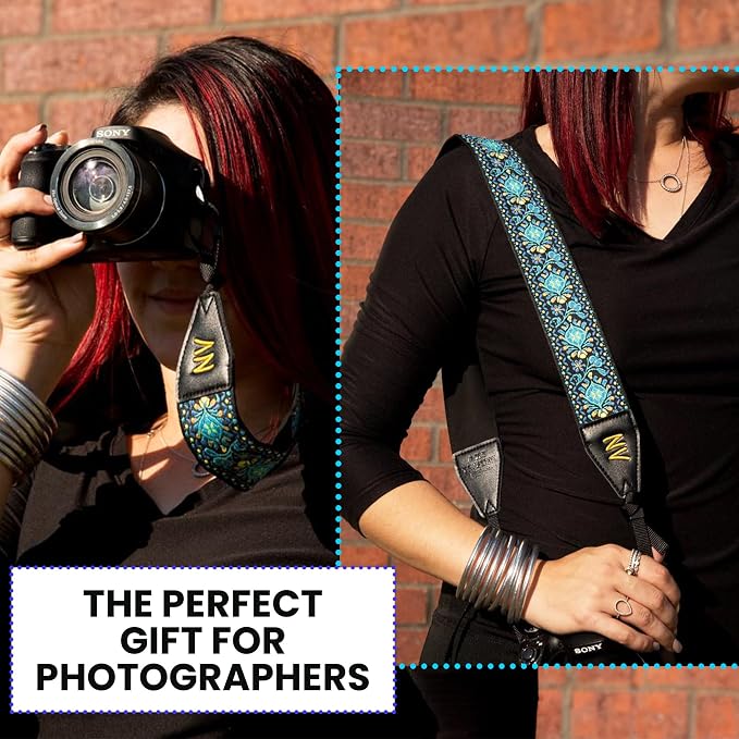 Art Tribute Camera Strap Personalized With Name - Shoulder, Crossbody & Neck Camera Strap for Photographers, Fits All Cameras, Canon Nikon Sony Fujifilm, Padded Strap W/Quick Release & Leather Ends - Image 8