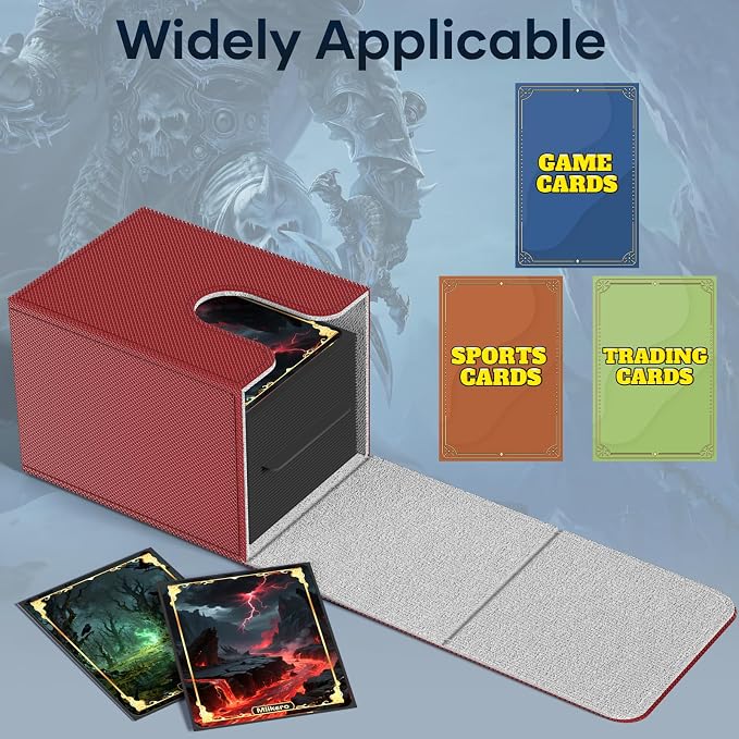 Mlikero 4 Pack Card Deck Box, Commander Deck Box Holds 400+ Single Sleeved Cards with 4 Dividers, Leather Magnetic Card Box Fit for MTG, TCG (4 Colors) - Image 3