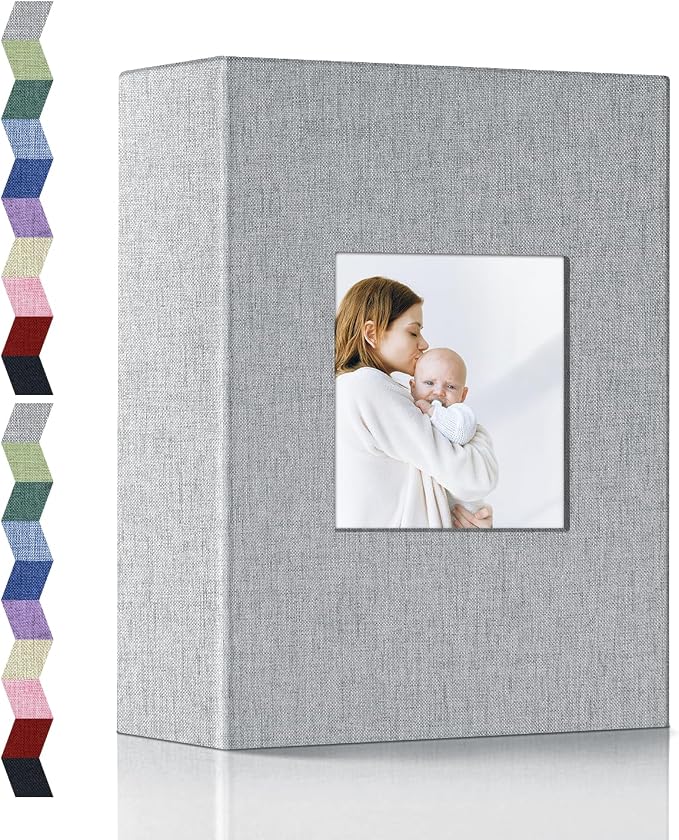 popotop Photo Album 4x6-100 Photos Photo Books with 100 Vertical Pockets,Linen Cover Albums for Family Wedding Anniversary Baby Vacation Pictures by Popotop
