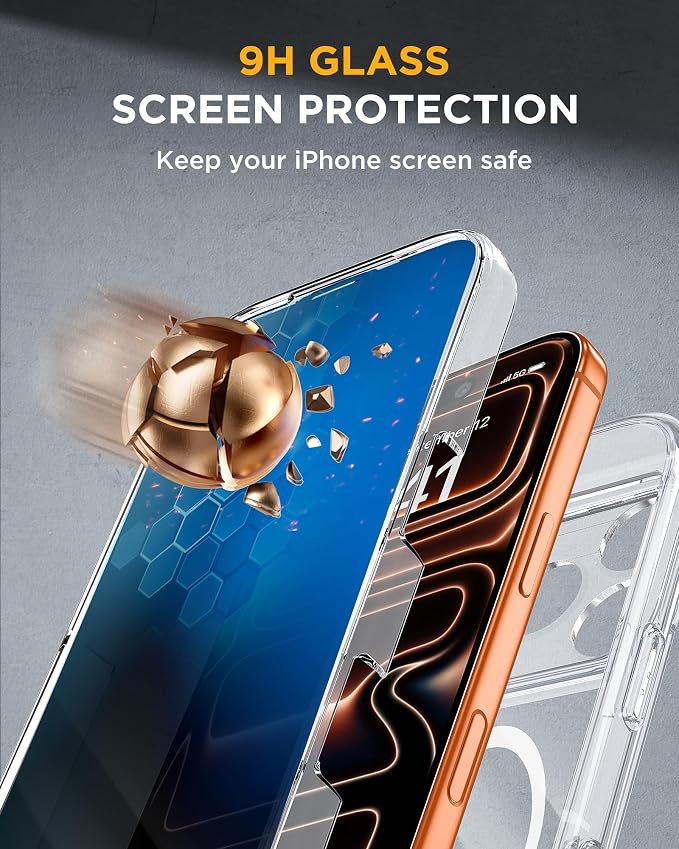 Miracase for iPhone 17 Pro Max Case with Privacy Screen Protector, Clear | Compatible with MagSafe, 360° Full Body Protection, Full Camera Protection, Military-Grade Shockproof Phone Case 6.9" - Image 4