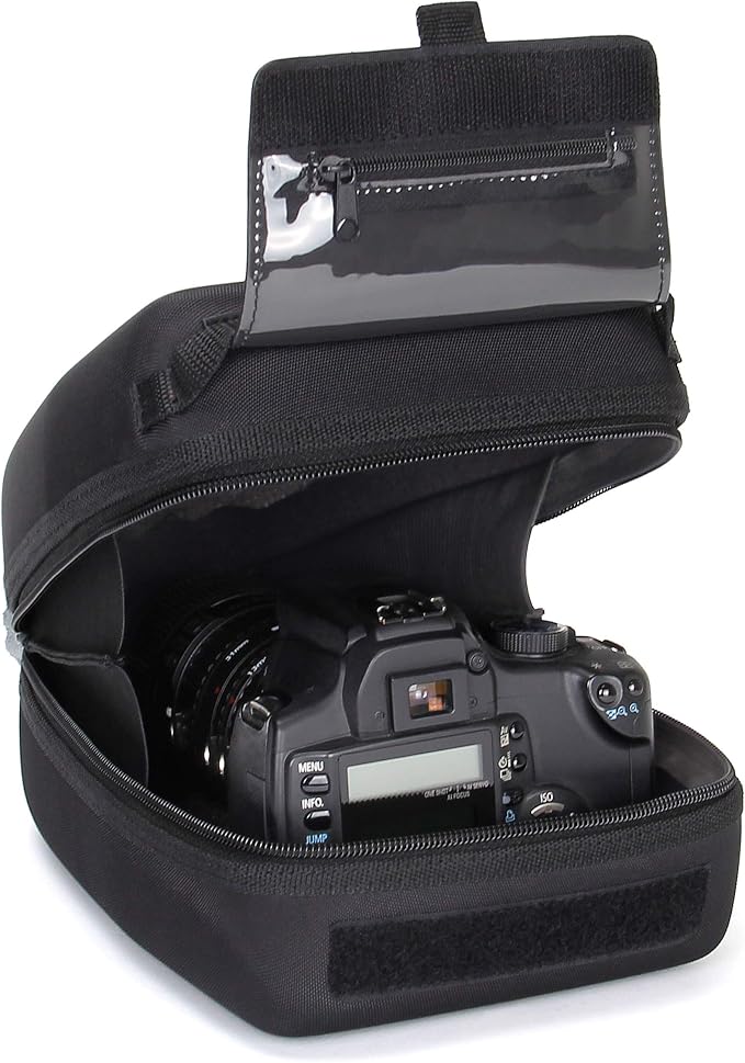 USA Gear Hard Shell Zoom Lens & DSLR Camera Case with Molded EVA Protection, Quick Access Opening and Padded Interior - Compatible with Nikon, Canon, Olympus Cameras with Popular 300mm Lenses by USAGEAR