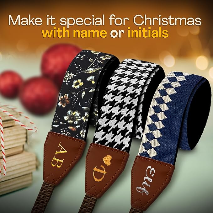 Art Tribute Custom Blue Diamond Camera Strap - Add Your Text and We Make It Especially For You Get Your Own Personalized Stocking Stuffer & Christmas Gift Camera Strap, No Shipping Cost! - Image 2